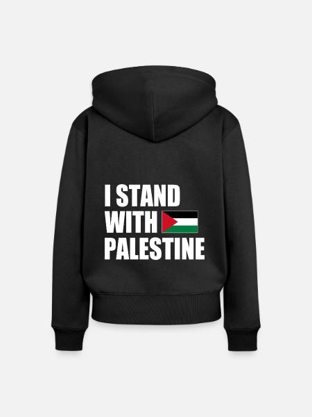 I stand with palestine - Frauen Premium Bio Zip Hoodie - Schwarz