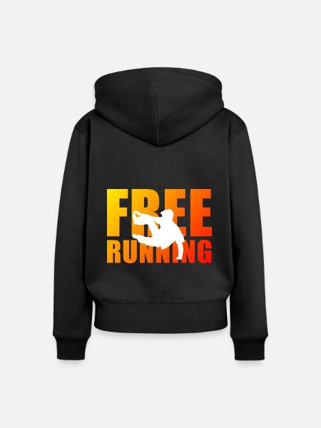 Freerunning - Frauen Premium Bio Zip Hoodie - Schwarz