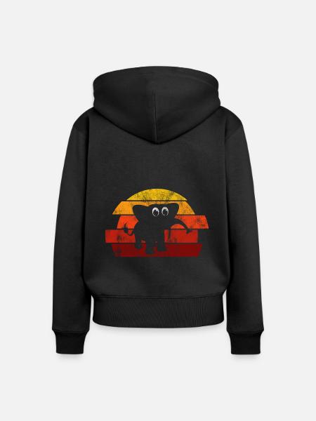 Elefanten Elefant für Kinder - Frauen Premium Bio Zip Hoodie - Schwarz
