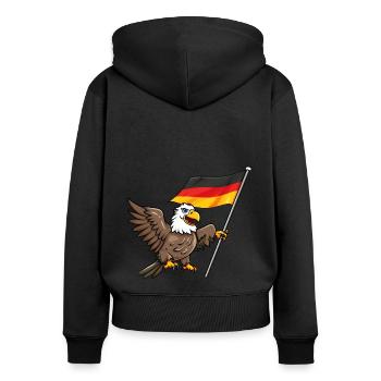 Deutschland Adler Germany Flag Eagle - Frauen Premium Bio Zip Hoodie - Schwarz - Hinten - Julia (174cm)