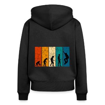 Evolution Skateboarder Skateboard Skater Skate - Frauen Premium Bio Zip Hoodie - Schwarz - Hinten - Julia (174cm)
