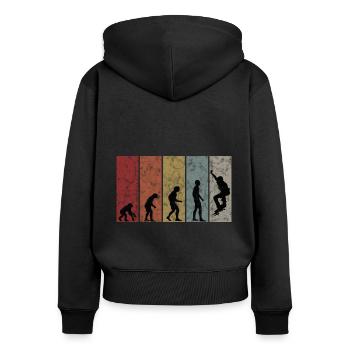 Evolution Skateboarder Skateboard Skater Skate - Frauen Premium Bio Zip Hoodie - Schwarz - Hinten - Julia (174cm)