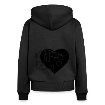 Bus Bus Driver School Bus Bus Bus Driver - Women's Premium Organic Zip Hoodie - black - Back - Julia (174cm)