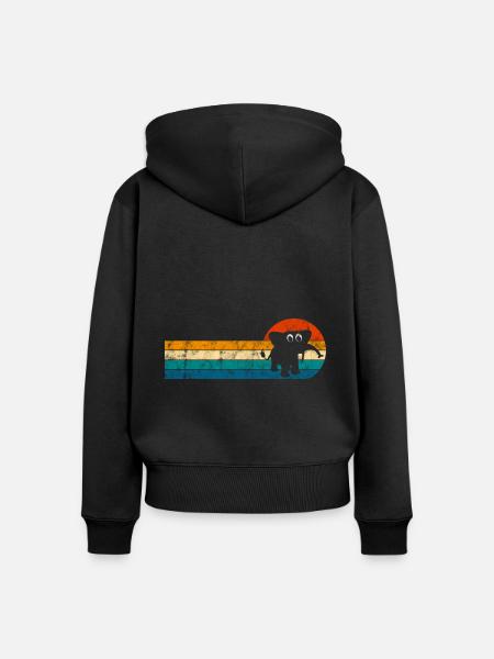 Elefanten Elefant für Kinder - Frauen Premium Bio Zip Hoodie - Schwarz