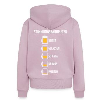Mein Stimmungsbarometer (Bier / V1 / NEG) - Frauen Premium Bio Zip Hoodie - Altrosa - Hinten - Julia (174cm)