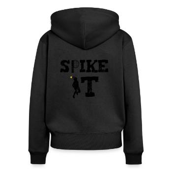 Conception de Spikeball - Sweat à capuche zippé Premium bio Femme - noir - Dos - Julia (174cm)