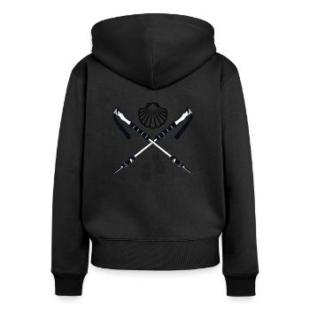 Way of St. James - Women's Premium Organic Zip Hoodie - black - Back - Julia (174cm)