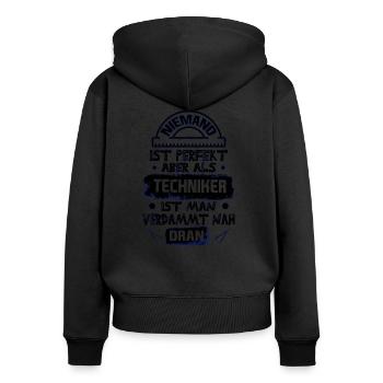 technician - Women's Premium Organic Zip Hoodie - black - Back - Julia (174cm)