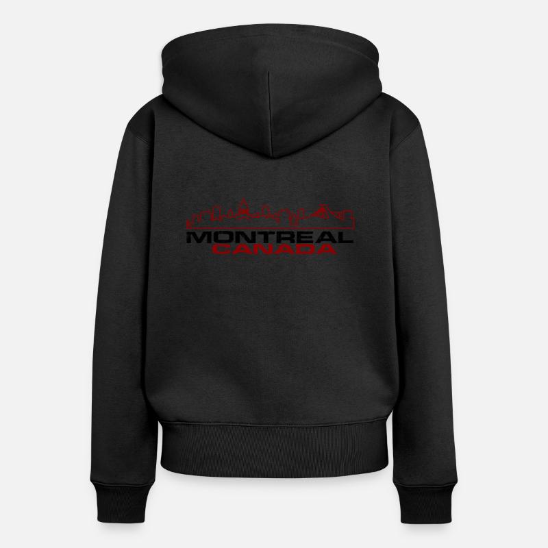 Montréal - Sweat à capuche zippé Premium bio Femme - noir