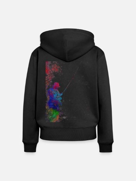 Angelsport Kunst #fishing - Frauen Premium Bio Zip Hoodie - Schwarz