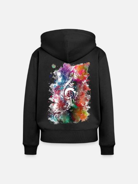 Violine Musiktaste - Frauen Premium Bio Zip Hoodie - Schwarz