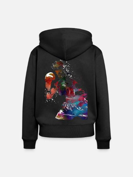 Boxsport #boxing - Frauen Premium Bio Zip Hoodie - Schwarz