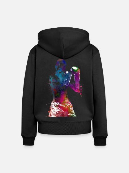 Boxsport #boxing - Frauen Premium Bio Zip Hoodie - Schwarz