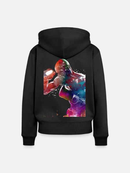 Boxsport #boxing - Frauen Premium Bio Zip Hoodie - Schwarz