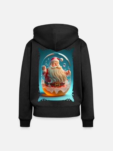 Weihnachtsmann-Gelee - Frauen Premium Bio Zip Hoodie - Schwarz