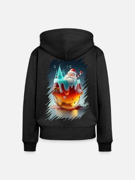 Gelee-Weihnachtsmann - Frauen Premium Bio Zip Hoodie - Schwarz