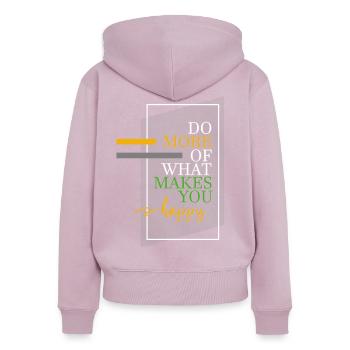 Do more of what makes you happy - Frauen Premium Bio Zip Hoodie - Altrosa - Hinten - Julia (174cm)