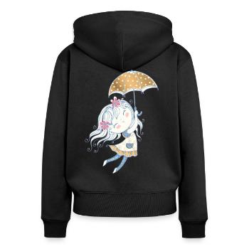 Little Girl Magic Umbrella: Fairy Flight - Women's Premium Organic Zip Hoodie - black - Back - Julia (174cm)