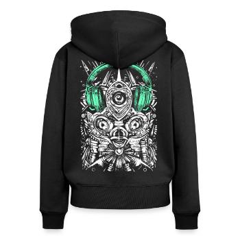 Les punk rockers - Sweat à capuche zippé Premium bio Femme - noir - Dos - Julia (174cm)