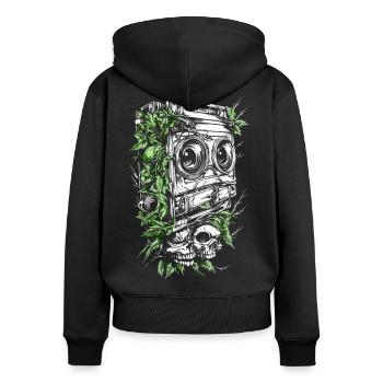 Jukeboxes skull - Women's Premium Organic Zip Hoodie - black - Back - Julia (174cm)
