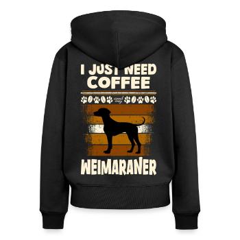 Weimaraner - Women's Premium Organic Zip Hoodie - black - Back - Julia (174cm)