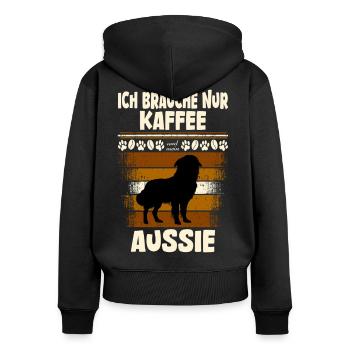 Berger australien australien - Sweat à capuche zippé Premium bio Femme - noir - Dos - Julia (174cm)