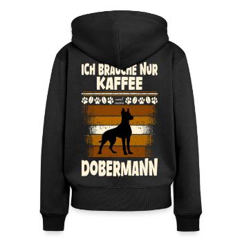 Doberman - Women's Premium Organic Zip Hoodie - black - Back - Julia (174cm)