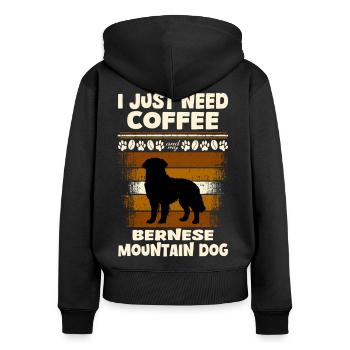 Bernese Mountain Dog - Women's Premium Organic Zip Hoodie - black - Back - Julia (174cm)