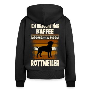 Rottweiler my dog coffee - Women's Premium Organic Zip Hoodie - black - Back - Julia (174cm)