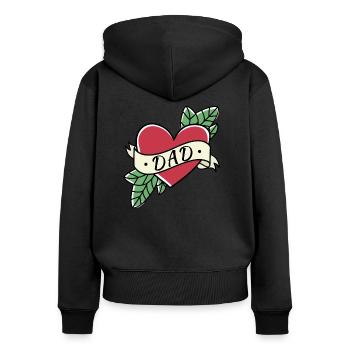 Best Daddy - Frauen Premium Bio Zip Hoodie - Schwarz - Hinten - Julia (174cm)