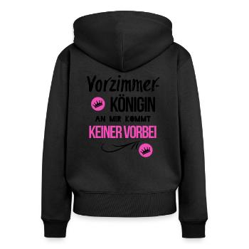 Bureau d'antichambre - Sweat à capuche zippé Premium bio Femme - noir - Dos - Julia (174cm)
