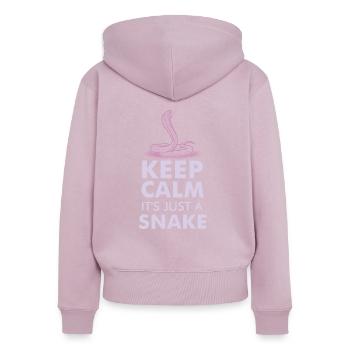 SNAKES: It’s Just A Snake - Sweat à capuche zippé Premium bio Femme - rose poudré - Dos - Julia (174cm)