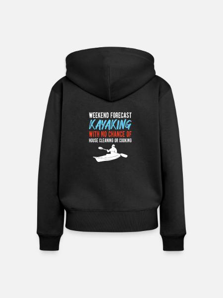 KAYAKING: Kayaking Forecast - Frauen Premium Bio Zip Hoodie - Schwarz