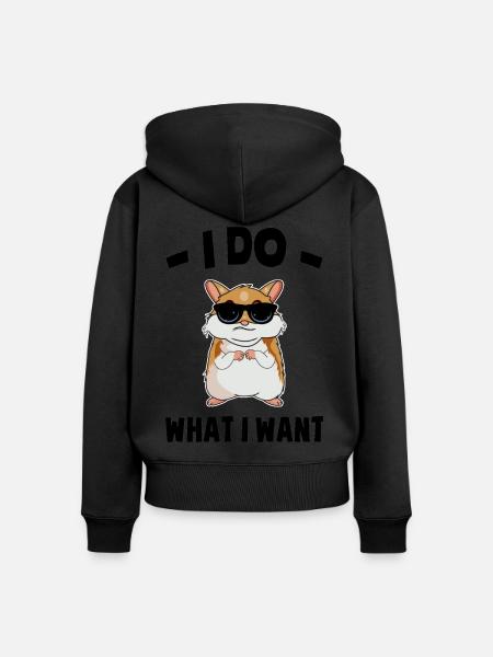 Hamster - Frauen Premium Bio Zip Hoodie - Schwarz