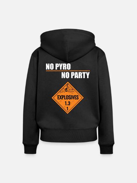 No Pyro No Party - Frauen Premium Bio Zip Hoodie - Schwarz