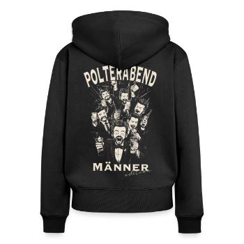 Polterabend junggesellenabschied männer edition - Frauen Premium Bio Zip Hoodie - Schwarz - Hinten - Julia (174cm)
