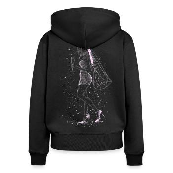 Mariée Voile de mariage - Sweat à capuche zippé Premium bio Femme - noir - Dos - Julia (174cm)