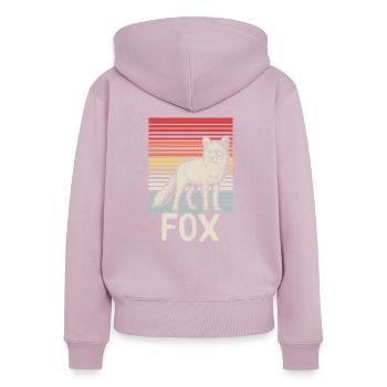 Forêt Animaux Renard Renard - Sweat à capuche zippé Premium bio Femme - rose poudré - Dos - Julia (174cm)