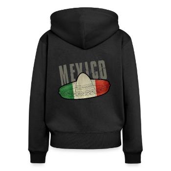 Mexique sombrero - Sweat à capuche zippé Premium bio Femme - noir - Dos - Julia (174cm)