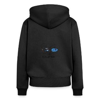 Hobby Sport Klettern Angeln Geschenk Fischer fish - Frauen Premium Bio Zip Hoodie - Schwarz - Hinten - Julia (174cm)