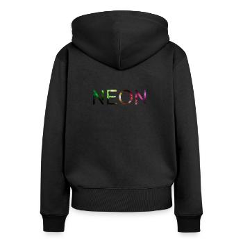 Neon Licht Color Farbe Party - Frauen Premium Bio Zip Hoodie - Schwarz - Hinten - Julia (174cm)