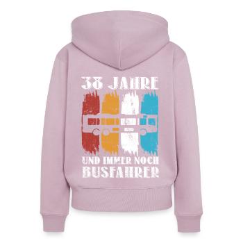 Busfahrer Busfahren Beruf 38 Geburtstag Spruch - Frauen Premium Bio Zip Hoodie - Altrosa - Hinten - Julia (174cm)