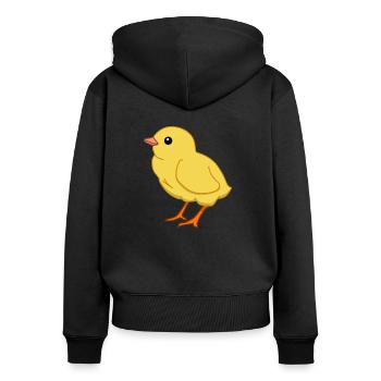 Küken Hühnchen Hühner Piepen Bauernhof Landwirt - Frauen Premium Bio Zip Hoodie - Schwarz - Hinten - Julia (174cm)