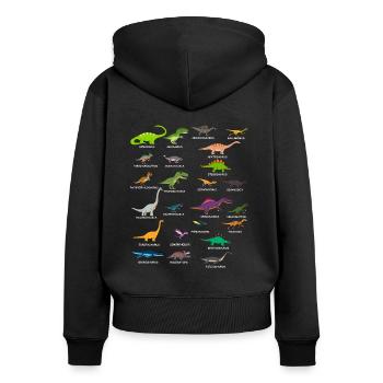 Paläontologe Paläontologie Dino Dinosaurier T-Rex - Frauen Premium Bio Zip Hoodie - Schwarz - Hinten - Julia (174cm)