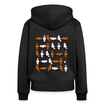 Chicken Farm Chickens Bird Poultry Farmer - Women's Premium Organic Zip Hoodie - black - Back - Julia (174cm)