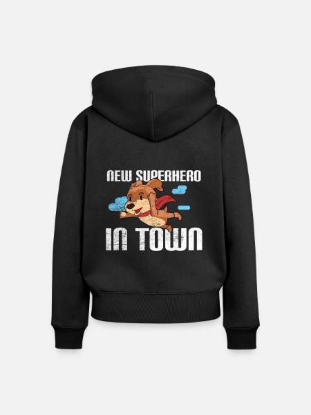 New Superhero in town - Frauen Premium Bio Zip Hoodie - Schwarz