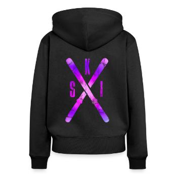 skiing - Women's Premium Organic Zip Hoodie - black - Back - Julia (174cm)