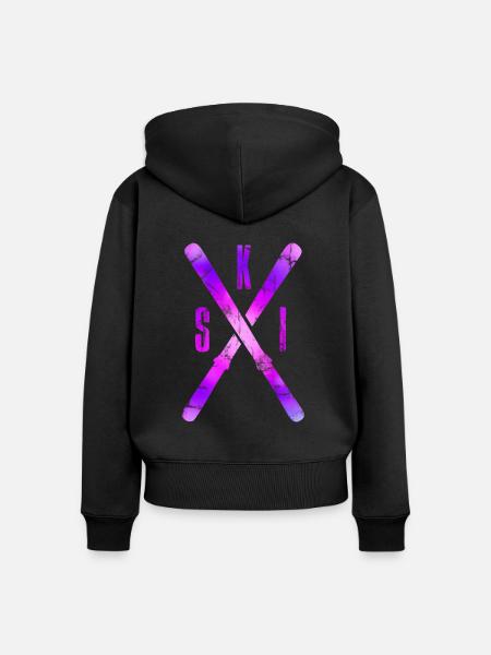 skiing - Frauen Premium Bio Zip Hoodie - Schwarz