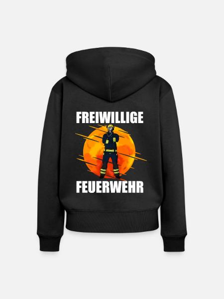 Freiwillige Feuerwehr - Frauen Premium Bio Zip Hoodie - Schwarz
