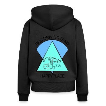 Bus Bus Driver School Bus Bus Bus Bus Driver - Women's Premium Organic Zip Hoodie - black - Back - Julia (174cm)